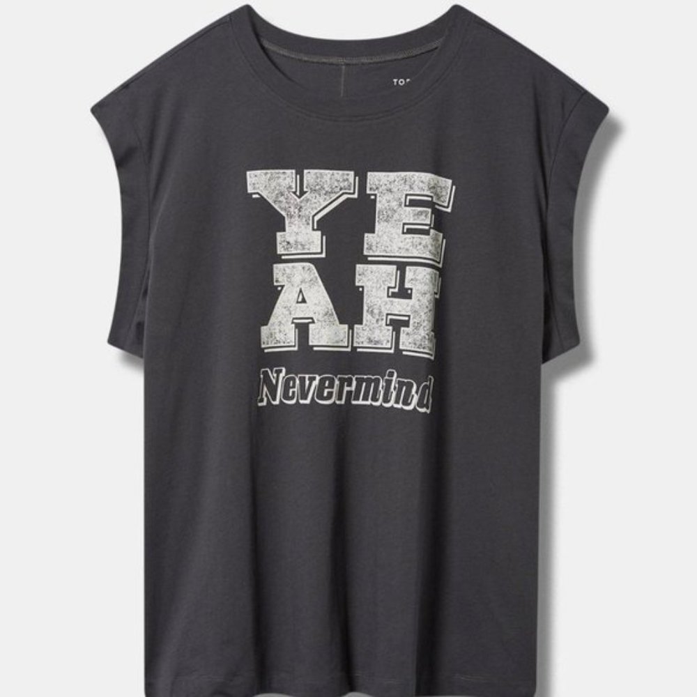 Torrid - Graphic Relaxed Fit Vintage Cotton Jersey Crew Neck Dolman Tank in Gray